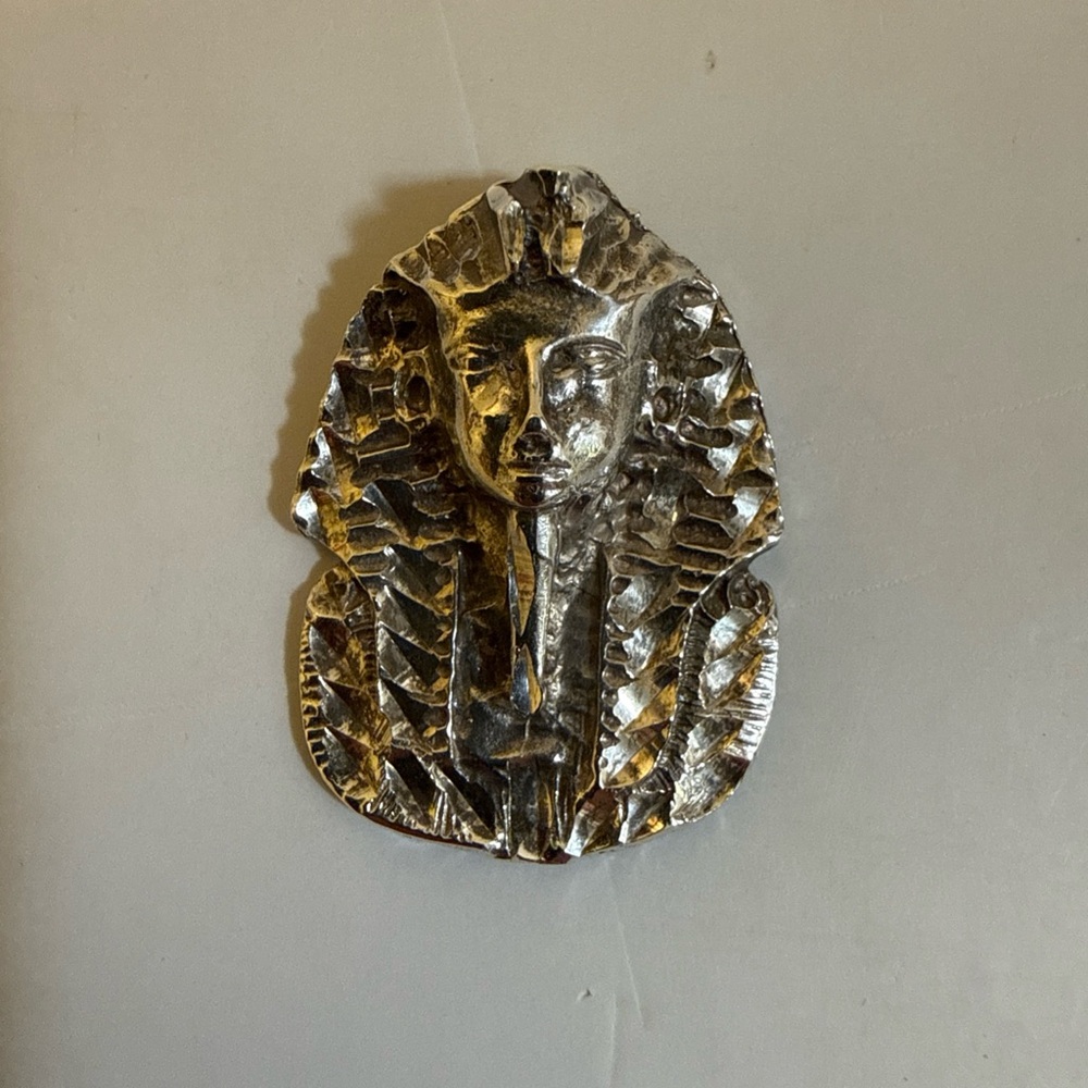 Vtg Egyptain King Tut  Sterling Silver Pendant